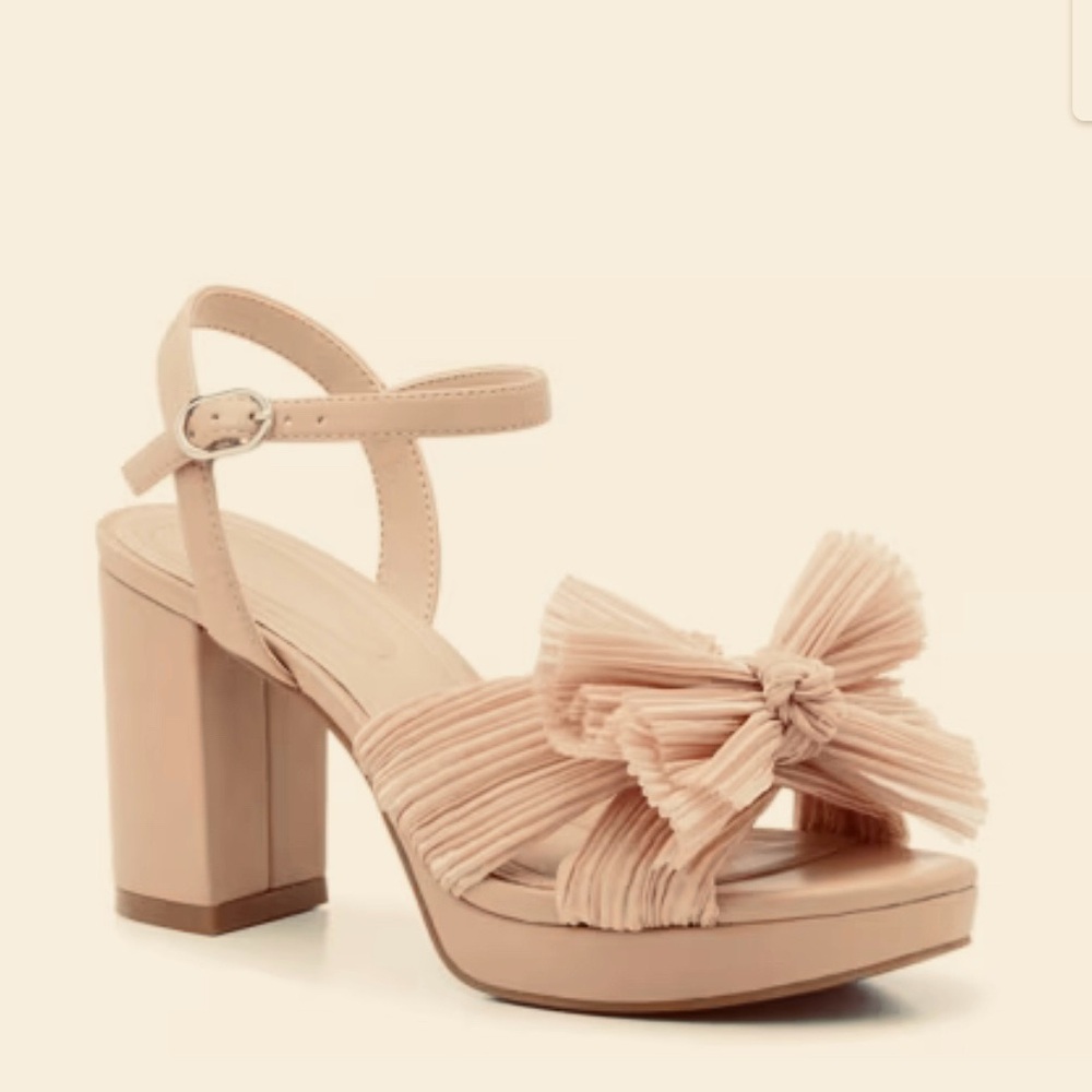 Rose/Tan Block Heel Sandals